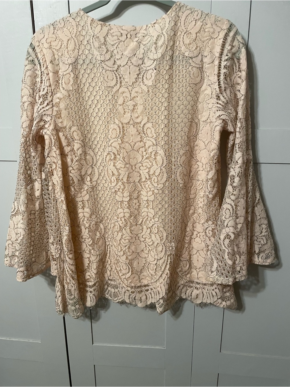 Alfani Blush Lace Bell-Sleeve Women's Top - Picture 8 of 16